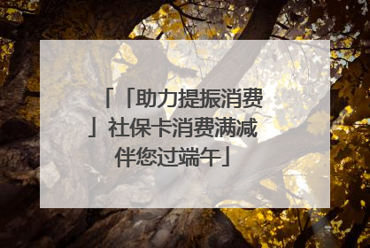 「助力提振消费」社保卡消费满减伴您过端午
