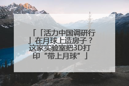 「活力中国调研行」在月球上造房子？这家实验室把3D打印“带上月球”