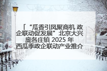 “瓜香引凤聚商机 政企联动促发展”北京大兴庞各庄镇 2025 年西瓜季政企联动产业推介活动圆满举行