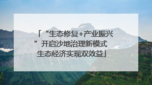 “生态修复+产业振兴”开启沙地治理新模式 生态经济实现双效益