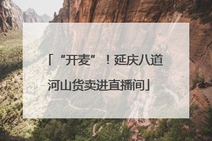 “开麦”！延庆八道河山货卖进直播间