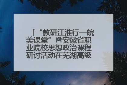 “教研江淮行—皖美课堂”暨安徽省职业院校思想政治课程研讨活动在芜湖高级职业技术学校举行