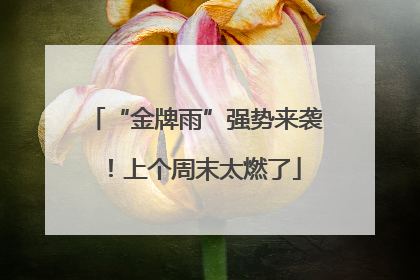 “金牌雨”强势来袭！上个周末太燃了