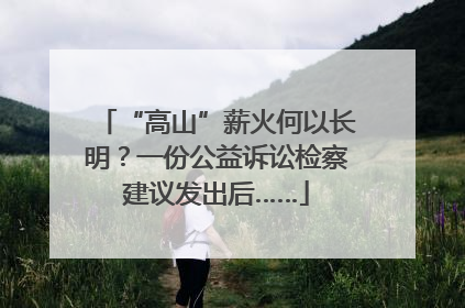 “高山”薪火何以长明？一份公益诉讼检察建议发出后……