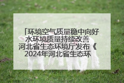 环境空气质量稳中向好 水环境质量持续改善 河北省生态环境厅发布《2024年河北省生态环境状况公报》