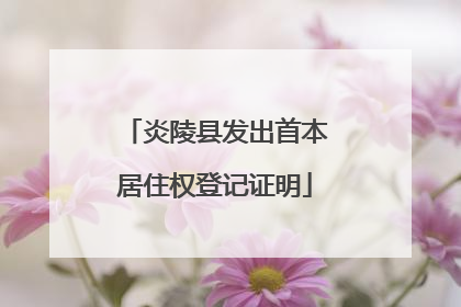 炎陵县发出首本居住权登记证明