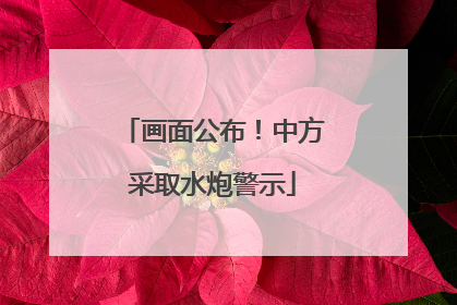画面公布！中方采取水炮警示