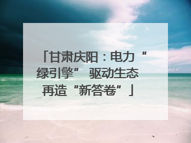 甘肃庆阳：电力“绿引擎” 驱动生态再造“新答卷”