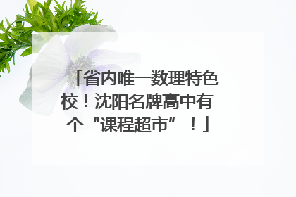 省内唯一数理特色校！沈阳名牌高中有个“课程超市”！