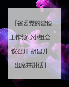 省委党的建设工作领导小组会议召开 胡昌升出席并讲话