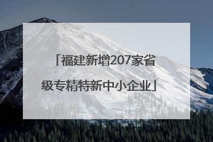 福建新增207家省级专精特新中小企业