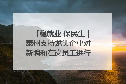稳就业 保民生｜泰州支持龙头企业对新聘和在岗员工进行实训——到岗就能用 用了就见效