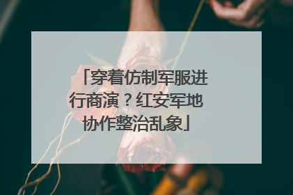 穿着仿制军服进行商演？红安军地协作整治乱象