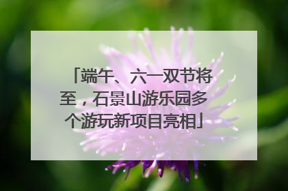 端午、六一双节将至，石景山游乐园多个游玩新项目亮相