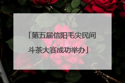 第五届信阳毛尖民间斗茶大赛成功举办