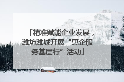 精准赋能企业发展，潍坊潍城开展“惠企服务基层行”活动