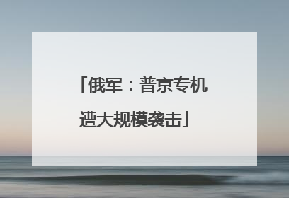俄军：普京专机遭大规模袭击