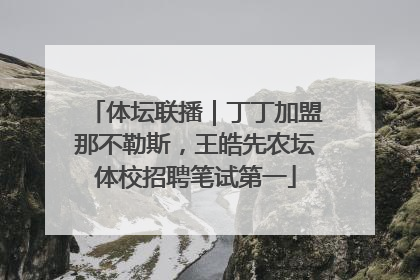 体坛联播｜丁丁加盟那不勒斯，王皓先农坛体校招聘笔试第一