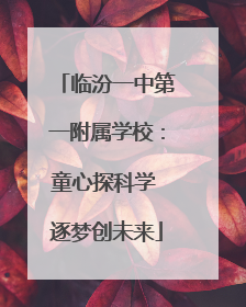 临汾一中第一附属学校：童心探科学 逐梦创未来