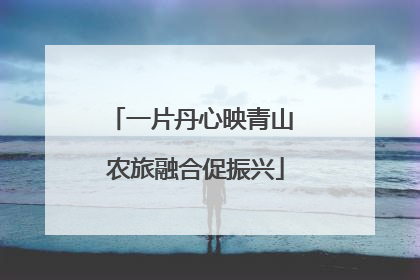 一片丹心映青山 农旅融合促振兴