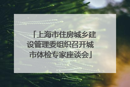 上海市住房城乡建设管理委组织召开城市体检专家座谈会