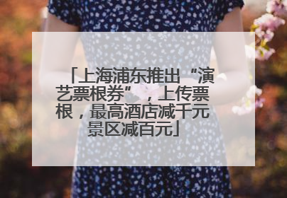 上海浦东推出“演艺票根券”，上传票根，最高酒店减千元景区减百元