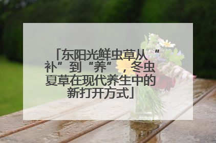 东阳光鲜虫草从“补”到“养”，冬虫夏草在现代养生中的新打开方式