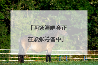 两场演唱会正在紧张筹备中