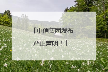 中信集团发布严正声明！