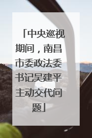 中央巡视期间，南昌市委政法委书记吴建平主动交代问题