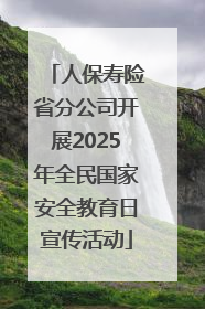 人保寿险省分公司开展2025年全民国家安全教育日宣传活动