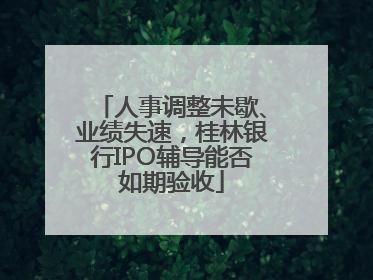 人事调整未歇、业绩失速，桂林银行IPO辅导能否如期验收