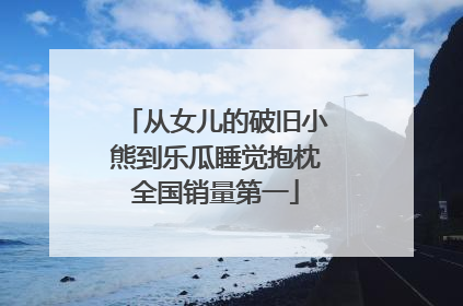 从女儿的破旧小熊到乐瓜睡觉抱枕全国销量第一