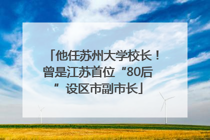 他任苏州大学校长！曾是江苏首位“80后”设区市副市长