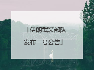 伊朗武装部队发布一号公告
