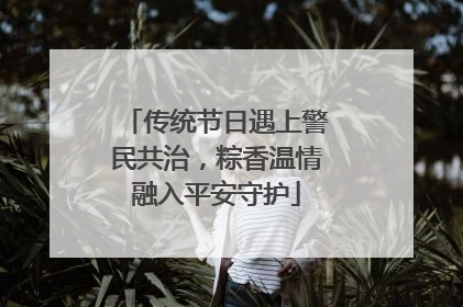 传统节日遇上警民共治，粽香温情融入平安守护