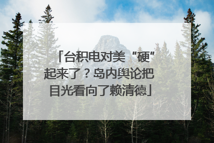 台积电对美“硬”起来了？岛内舆论把目光看向了赖清德