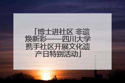 博士进社区 非遗焕新彩——四川大学携手社区开展文化遗产日特别活动