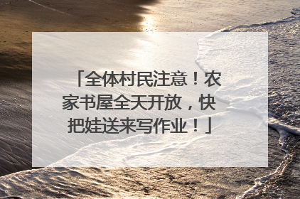 全体村民注意！农家书屋全天开放，快把娃送来写作业！