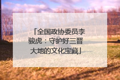 全国政协委员李骏虎：守护好三晋大地的文化宝藏