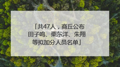 共47人，商丘公布田子鸣、栗东洋、朱翔等拟加分人员名单