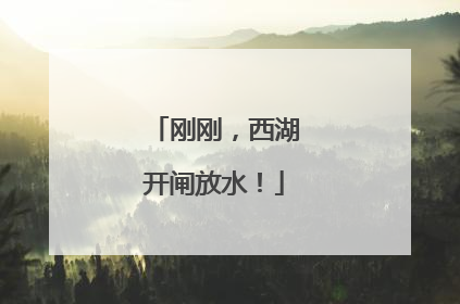 刚刚，西湖开闸放水！