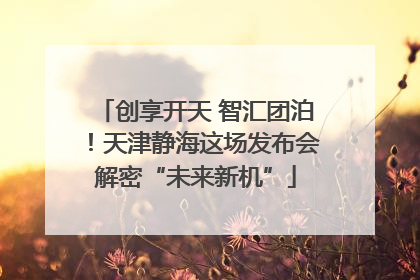 创享开天 智汇团泊！天津静海这场发布会解密“未来新机”
