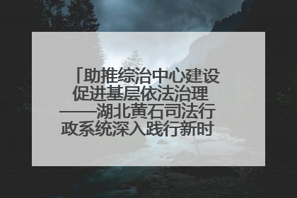 助推综治中心建设 促进基层依法治理——湖北黄石司法行政系统深入践行新时代枫桥经验