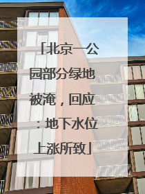 北京一公园部分绿地被淹，回应：地下水位上涨所致
