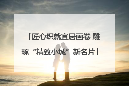 匠心织就宜居画卷 雕琢“精致小城”新名片