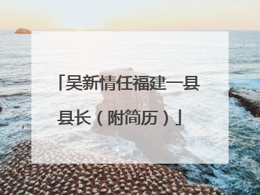 吴新情任福建一县县长（附简历）