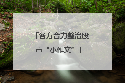 各方合力整治股市“小作文”