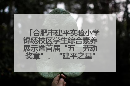 合肥市建平实验小学锦绣校区学生综合素养展示暨首届“五一劳动奖章”、“建平之星”颁奖典礼圆满举办