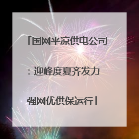 国网平凉供电公司：迎峰度夏齐发力 强网优供保运行